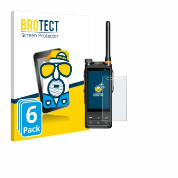 Parte frontale di una confezione del prodotto con il logo del marchio BROTECT. Accanto è raffigurato il dispositivo Hytera PDC