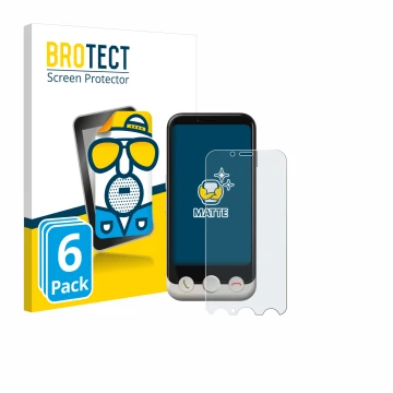 Parte frontale di una confezione del prodotto con il logo del marchio BROTECT. Accanto è raffigurato il dispositivo Doro Auror