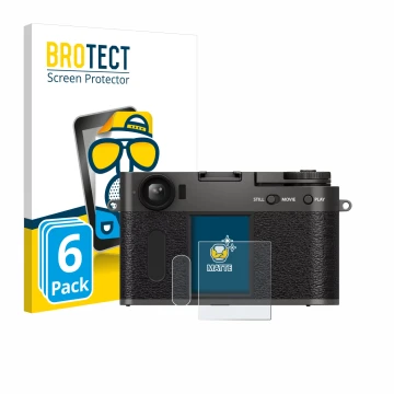 Parte frontale di una confezione del prodotto con il logo del marchio BROTECT. Accanto è raffigurato il dispositivo Fujifilm X