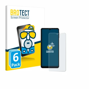 Parte frontale di una confezione del prodotto con il logo del marchio BROTECT. Accanto è raffigurato il dispositivo Sharp Aquo