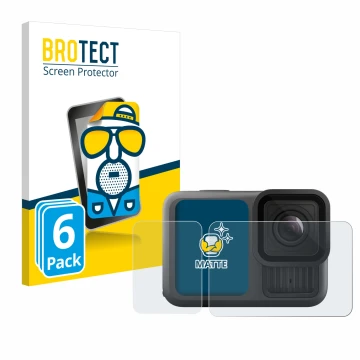 Parte frontale di una confezione del prodotto con il logo del marchio BROTECT. Accanto è raffigurato il dispositivo GoPro Hero