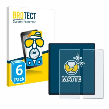 Parte frontale di una confezione del prodotto con il logo del marchio BROTECT. Accanto è raffigurato il dispositivo Samsung Ga