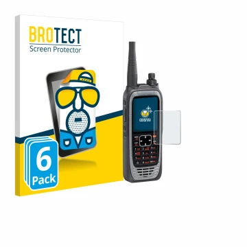 Parte frontale di una confezione del prodotto con il logo del marchio BROTECT. Accanto è raffigurato il dispositivo Icom IC-A2