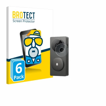 Parte frontale di una confezione del prodotto con il logo del marchio BROTECT. Accanto è raffigurato il dispositivo Aqara Hub 