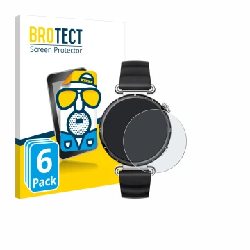 Parte frontale di una confezione del prodotto con il logo del marchio BROTECT. Accanto è raffigurato il dispositivo Huawei Wat