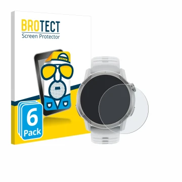 Parte frontale di una confezione del prodotto con il logo del marchio BROTECT. Accanto è raffigurato il dispositivo Coros Apex