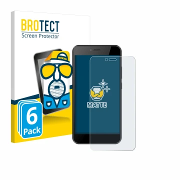 Parte frontale di una confezione del prodotto con il logo del marchio BROTECT. Accanto è raffigurato il dispositivo HTC Wildfi