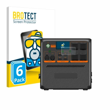 Parte frontale di una confezione del prodotto con il logo del marchio BROTECT. Accanto è raffigurato il dispositivo Bluetti AC