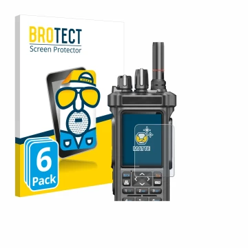 Parte frontale di una confezione del prodotto con il logo del marchio BROTECT. Accanto è raffigurato il dispositivo Radtel RT-