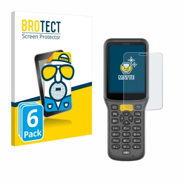 Parte frontale di una confezione del prodotto con il logo del marchio BROTECT. Accanto è raffigurato il dispositivo Newland MT