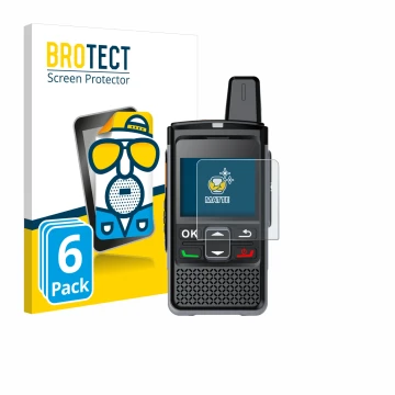 Parte frontale di una confezione del prodotto con il logo del marchio BROTECT. Accanto è raffigurato il dispositivo Hytera PNC