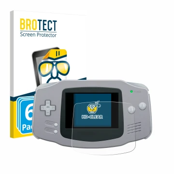 Parte frontale di una confezione del prodotto con il logo del marchio BROTECT. Accanto è raffigurato il dispositivo Nintendo G
