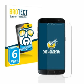 Parte frontale di una confezione del prodotto con il logo del marchio BROTECT. Accanto è raffigurato il dispositivo Samsung Ga