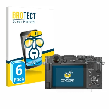 Parte frontale di una confezione del prodotto con il logo del marchio BROTECT. Accanto è raffigurato il dispositivo Olympus PE