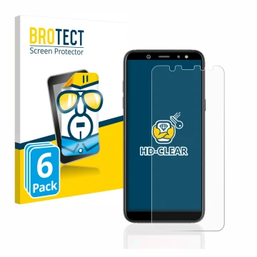 Parte frontale di una confezione del prodotto con il logo del marchio BROTECT. Accanto è raffigurato il dispositivo Samsung Ga