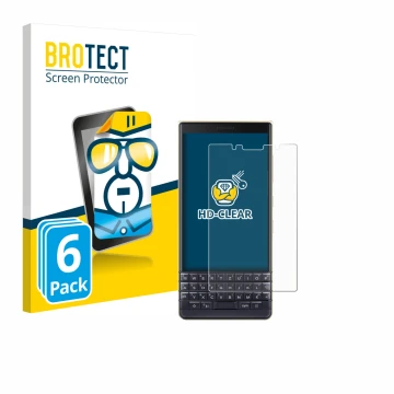 Parte frontale di una confezione del prodotto con il logo del marchio BROTECT. Accanto è raffigurato il dispositivo BlackBerry