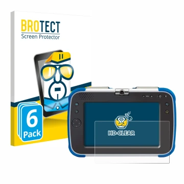 Parte frontale di una confezione del prodotto con il logo del marchio BROTECT. Accanto è raffigurato il dispositivo Vtech Stor