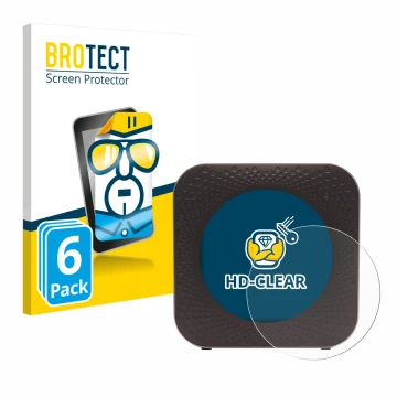 Parte frontale di una confezione del prodotto con il logo del marchio BROTECT. Accanto è raffigurato il dispositivo Netgear Ni