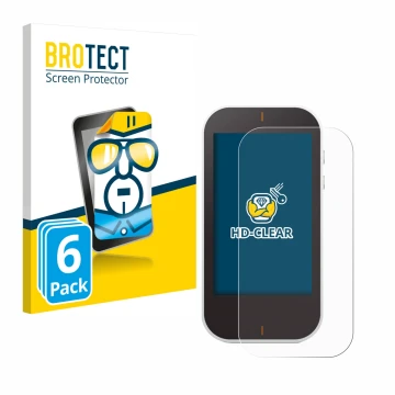 Parte frontale di una confezione del prodotto con il logo del marchio BROTECT. Accanto è raffigurato il dispositivo Garmin App