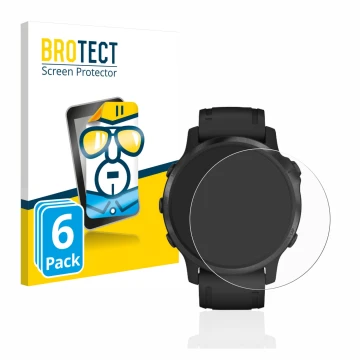Parte frontale di una confezione del prodotto con il logo del marchio BROTECT. Accanto è raffigurato il dispositivo Garmin Fen