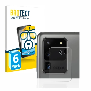 Parte frontale di una confezione del prodotto con il logo del marchio BROTECT. Accanto è raffigurato il dispositivo Samsung Ga