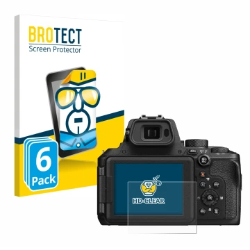 Parte frontale di una confezione del prodotto con il logo del marchio BROTECT. Accanto è raffigurato il dispositivo Nikon Cool