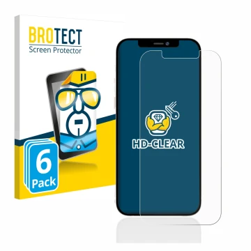 Parte frontale di una confezione del prodotto con il logo del marchio BROTECT. Accanto è raffigurato il dispositivo Apple iPho
