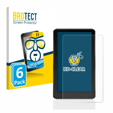 Parte frontale di una confezione del prodotto con il logo del marchio BROTECT. Accanto è raffigurato il dispositivo Garmin zum