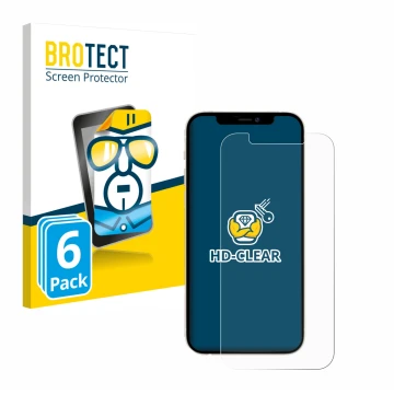 Parte frontale di una confezione del prodotto con il logo del marchio BROTECT. Accanto è raffigurato il dispositivo Apple iPho