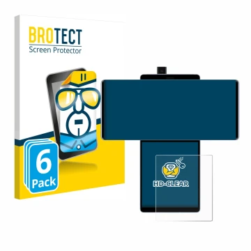 Parte frontale di una confezione del prodotto con il logo del marchio BROTECT. Accanto è raffigurato il dispositivo LG Wing (D