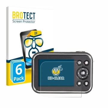 Parte frontale di una confezione del prodotto con il logo del marchio BROTECT. Accanto è raffigurato il dispositivo Vtech Kidi