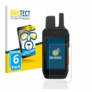 Parte frontale di una confezione del prodotto con il logo del marchio BROTECT. Accanto è raffigurato il dispositivo Garmin Alp