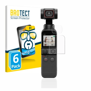 Parte frontale di una confezione del prodotto con il logo del marchio BROTECT. Accanto è raffigurato il dispositivo DJI Osmo P