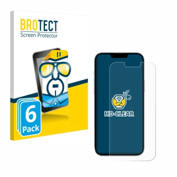 Parte frontale di una confezione del prodotto con il logo del marchio BROTECT. Accanto è raffigurato il dispositivo Apple iPho