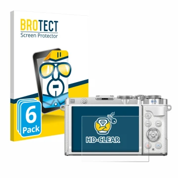 Parte frontale di una confezione del prodotto con il logo del marchio BROTECT. Accanto è raffigurato il dispositivo Olympus PE