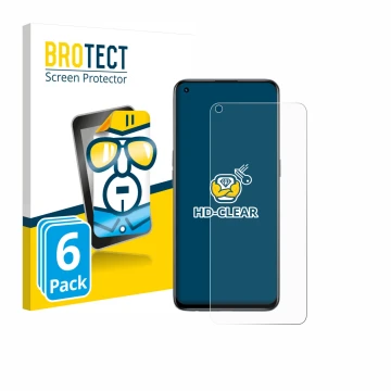 Parte frontale di una confezione del prodotto con il logo del marchio BROTECT. Accanto è raffigurato il dispositivo realme GT 