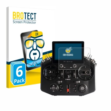 Parte frontale di una confezione del prodotto con il logo del marchio BROTECT. Accanto è raffigurato il dispositivo FrSky Tand