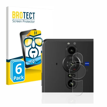 Parte frontale di una confezione del prodotto con il logo del marchio BROTECT. Accanto è raffigurato il dispositivo Sony Xperi