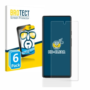 Parte frontale di una confezione del prodotto con il logo del marchio BROTECT. Accanto è raffigurato il dispositivo Google Pix