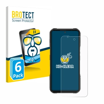 Parte frontale di una confezione del prodotto con il logo del marchio BROTECT. Accanto è raffigurato il dispositivo Doogee V20