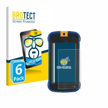 Parte frontale di una confezione del prodotto con il logo del marchio BROTECT. Accanto è raffigurato il dispositivo Vtech Kidi