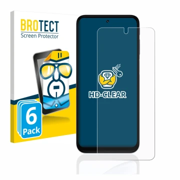 Parte frontale di una confezione del prodotto con il logo del marchio BROTECT. Accanto è raffigurato il dispositivo Motorola M