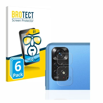 Parte frontale di una confezione del prodotto con il logo del marchio BROTECT. Accanto è raffigurato il dispositivo Xiaomi Red