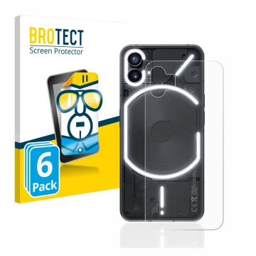 Parte frontale di una confezione del prodotto con il logo del marchio BROTECT. Accanto è raffigurato il dispositivo Nothing Ph