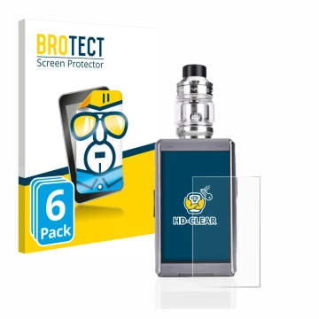 Parte frontale di una confezione del prodotto con il logo del marchio BROTECT. Accanto è raffigurato il dispositivo GeekVape T