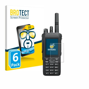 Parte frontale di una confezione del prodotto con il logo del marchio BROTECT. Accanto è raffigurato il dispositivo Motorola R