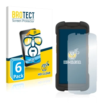 Parte frontale di una confezione del prodotto con il logo del marchio BROTECT. Accanto è raffigurato il dispositivo Zebra TC73