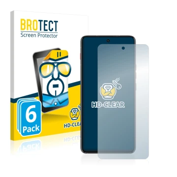 Parte frontale di una confezione del prodotto con il logo del marchio BROTECT. Accanto è raffigurato il dispositivo Motorola T