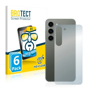 Parte frontale di una confezione del prodotto con il logo del marchio BROTECT. Accanto è raffigurato il dispositivo Samsung Ga
