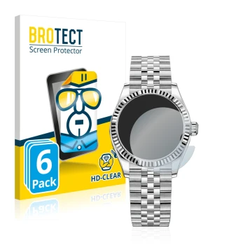 Parte frontale di una confezione del prodotto con il logo del marchio BROTECT. Accanto è raffigurato il dispositivo Rolex Date